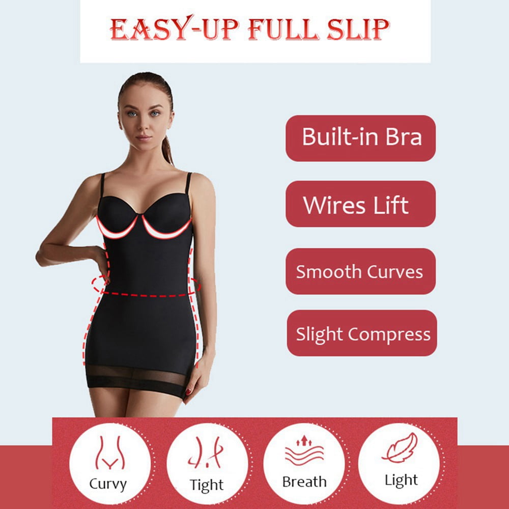 Women Tummy Control Slip Shapewear for Under Dresses Full Slimming Body  Shaper Slip Dress for Women 