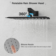 thumbnail image 4 of Pressure Shower System with Tub Spout, Handheld Spray Combo & Rainfall Shower Head, Bathroom Faucet Set Wall Mounted, Includes Rough-in Valve Body and Trim, Matte Black, 12 Inch, 4 of 9