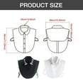 thumbnail image 3 of CYSFASHION Detachable Collar for Women Solid Half Shirts Family Business Casual Round Dicky Collar Blouse White, 3 of 9