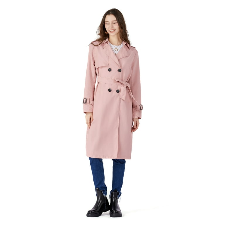 Belted Trench Coat - Pink