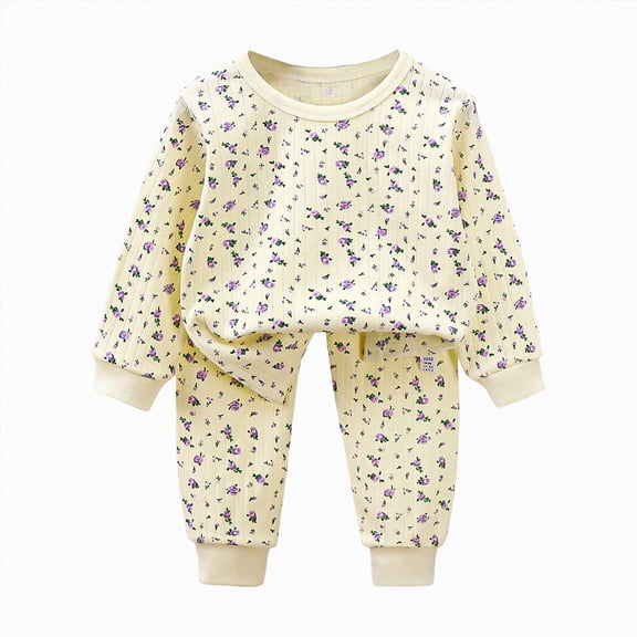 CAICJ98 Toddler Boy Pajamas Long Sleeve Cotton Dinosaur Pjs Sets Kids Sleepwear Baby Girls Clothes (Beige,2-3 Years)