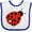 White and Royal, variant on Inktastic Ladybug with a White Heart Girls Baby Bib