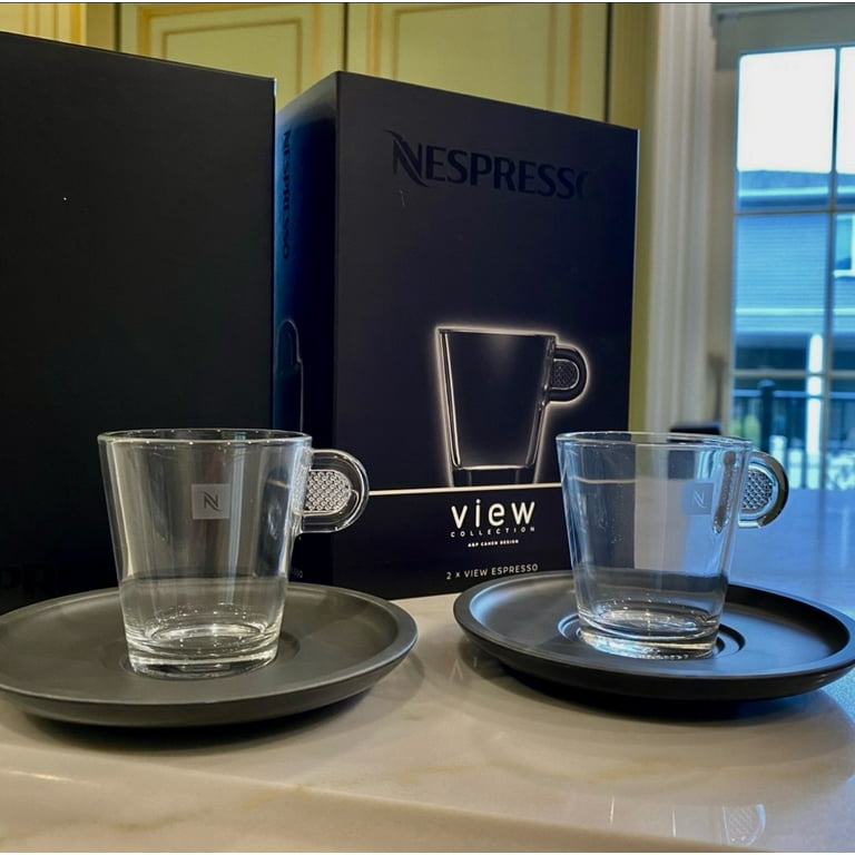 Nespresso Glass Cappuccino Cup & Melamine Resin Saucer Set of 2