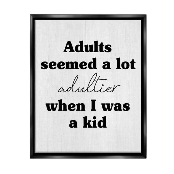 Stupell Industries Sassy Adult Phrase Typography Painting Black Floater Framed Canvas Art Print Wall Art, 17 x 21
