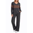 thumbnail image 3 of UVN Outfit Sets for Women Two Piece Sets Winter Casual Long Sleeve Tops and Long Pants Lounge Sets Ribbed Knit Pajama Sets with Pockets, 3 of 11