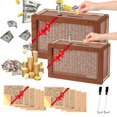thumbnail image 1 of Caja de ahorro de dinero MoliDow, banco de monedas de madera con un objetivo de 10.000 dólares, 1 of 9