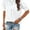 White, variant on ZOELNIC Womens Tops Summer Loose Crew Neck Eyelet T-Shirts Dressy Casual Ruffle Sleeve Tunic Blouses, L