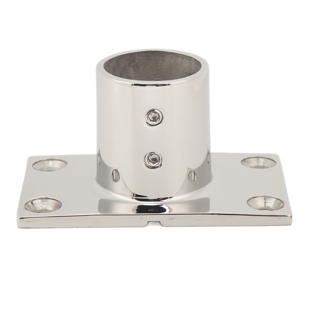 Base rectangular para barandilla de barco, base rectangular plateada, resistente a la corrosión, para cubierta de barco, base rectangular para barco, yate marino, 90 ° 32 mm/1,3 pulgadas
