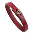 thumbnail image 1 of Brazaletes trenzados de cuero Qarigey regalos de botones rojo, 1 of 6