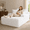 White, variant on 67" Corduroy Boneless Chaise Sofa for Living Room, 9.9'' Wide Armrest Lounge Chair, Indoor Oversized Sleeper Sofa, Deep Seat, 3 Soft Pillows Sofa Bed, No Assembly Required, White