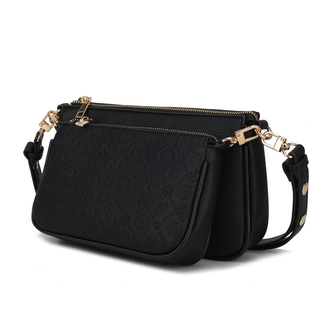 Bolso de hombro Dayla MKF Collection By Mia K. Piel vegana dorado mediano y pequeño