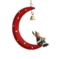 thumbnail image 2 of Christmas Decorations Outdoor Hangs Christmas Tree Hanging Ornaments Moon Design With Bell & Santa/Snowman/ Man Perfect For Winter New Year Ironwork Moon, 2 of 4