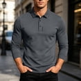 thumbnail image 2 of Workout Shirt Dqueduo Summer Men's Short-sleeved T-shirt Refreshing Breathable Loose-fitting Middle-aged Business Casual Color Top Shirt for Men Gray L, 2 of 8
