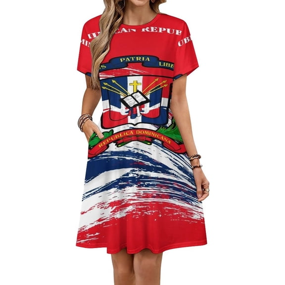 Dominican Republic Sundress Short Sleeve Dress Summer Women Clothes Dress for Women Dresses