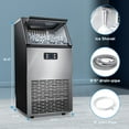 Auseo Commercial Ice Maker, 100Lbs/24Hr, 45 Cubes/1120 Mins, Stainless Steel, AutoCleaning