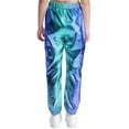 thumbnail image 6 of Doomiva Kids Girls Modern Hip Hop Jazz Dance Outfit Disco Party Long Sleeve Metallic Jacket and Pants Streetwear Blue 14, 6 of 7