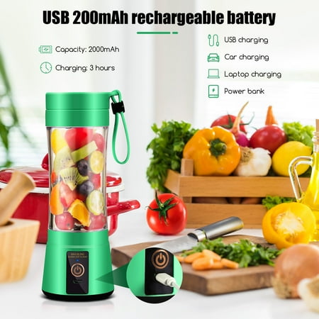 

Paddsun 380ML Portable Personal Mini Juicer Cup USB Rechargeable Blender Smoothie Mixer(Green)