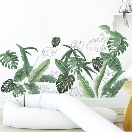 Plants Wall Decals Palm Leaves Wall Stickers for Bedroom, Watercolor  Tropical Leaf Wall Decor Posters Vibrant Natural Plants Monstera Leaf  Wallpaper for Living Room Office | Walmart Canada