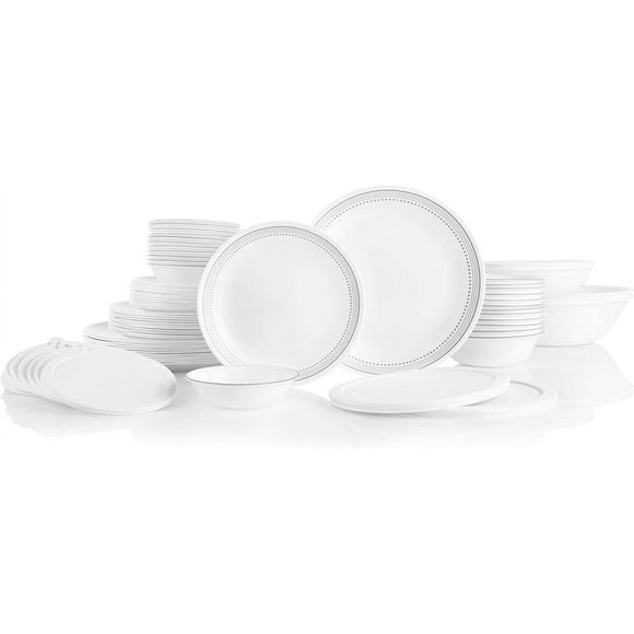 Corelle Mystic Gray 78-Piece Glass Dinnerware Set (Service for 12)
