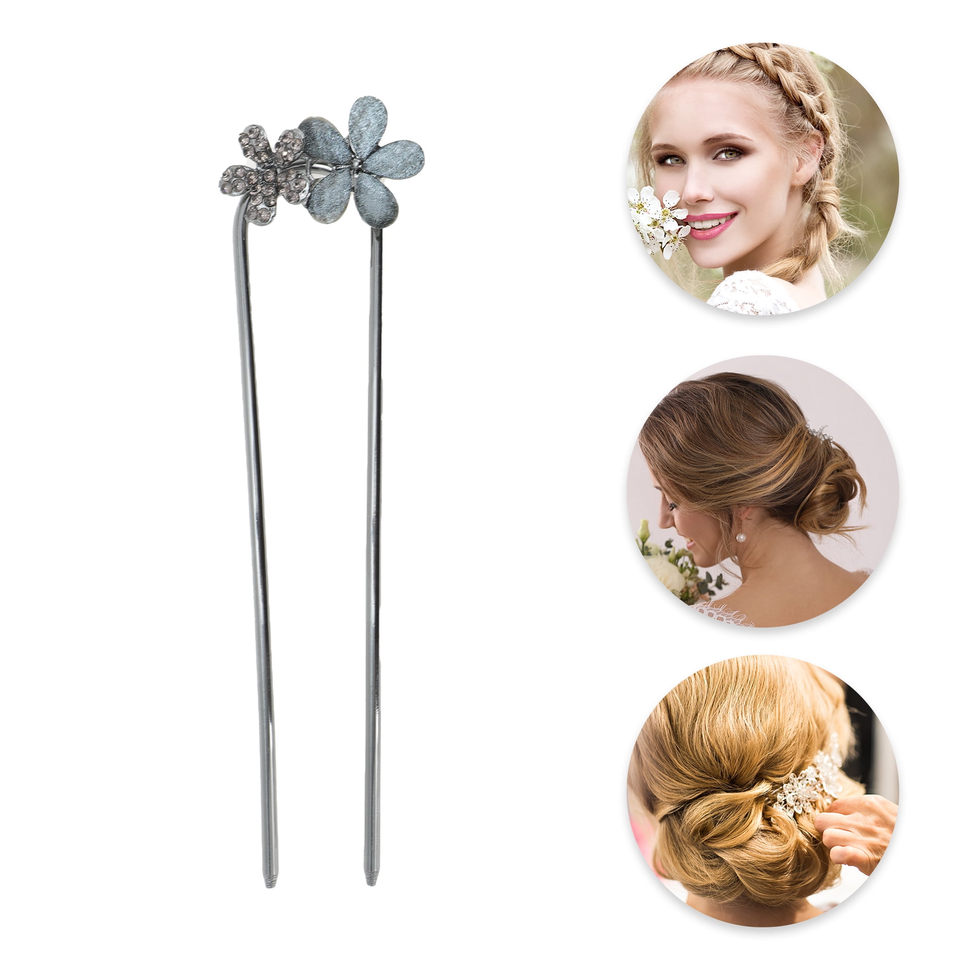 Unique Bargains Butterflies Chignon Pin for Women 1 Pc [Flower]