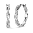 thumbnail image 1 of Cate & Chloe Lauren 18k White Gold Plated 22mm Hoop Earrings with Swarovski Crystals for Women, 1 of 9