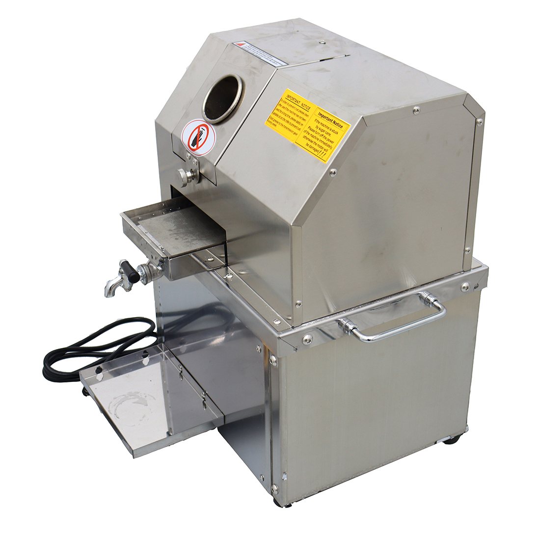 INTBUYING Electric Sugarcane Juicer Sweet Sorghum Kumquat Citrus Ginger Extractor 3 Rollers 2 Knives