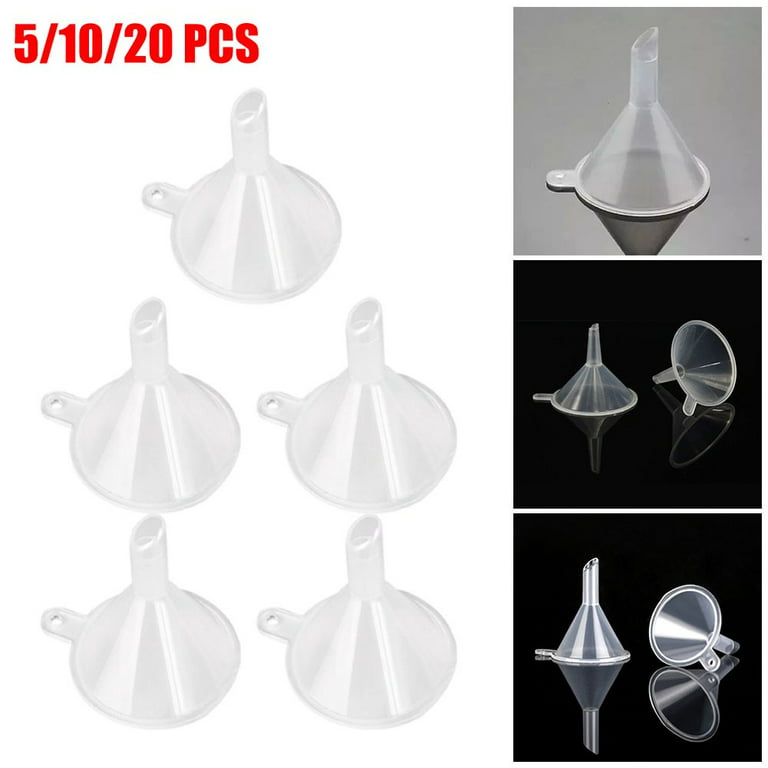Sufanic with Handle Miniature Funnel Tiny Plastic Little Funel Liquid Dispensing Funnel, Size: 5pcs