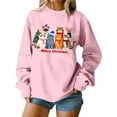 thumbnail image 2 of Craaazy Women's Funny Christmas Printed Long Sleeved Shirt Round Neck Christmas Sweatshirt Gifts, 2 of 5