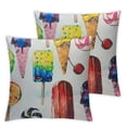thumbnail image 2 of Nawypu Dessert Throw Pillow Case,Summer Icecream Dessert Satin Pillow Cushion Case Throw Pillow Covers Muiltcolor,2 Pcs White, 2 of 6