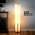 thumbnail image 3 of Parker LED Floor lamp, 48 Inches Tall Lamp with Wood Frame, Asian Design Lamp for Bedroom, Decorative Tower Shade Lamp for Living Rooms & Offices, Great Living Room Décor, 3 of 6