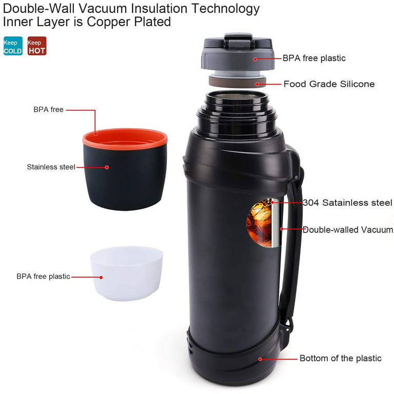  Insulated Vacuum Bottle,68oz Large Coffee Thermos For