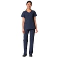 thumbnail image 1 of Maevn Red Panda Women's Curved Mock Wrap Top & Full Elastic Cargo Pant Scrub Set, 1 of 5