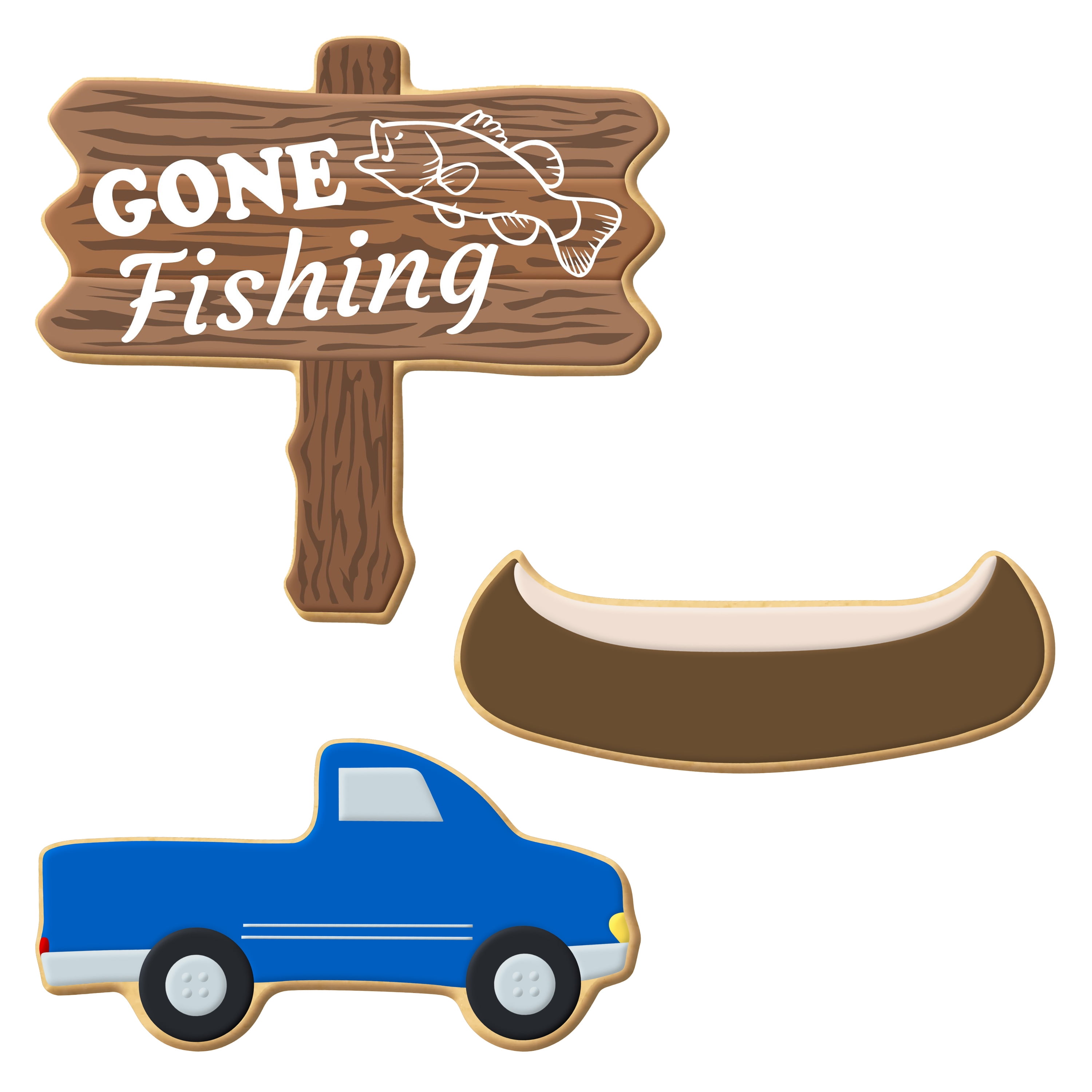 Foose Cookie Cutters Gone Fishing Cookie Cutter 3 Piece Set Truck