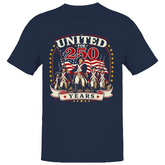 Smartprints American Patriots - United for 250 Years Men's T-Shirt Navy, Cotton, S