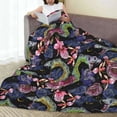 thumbnail image 6 of Pofeuu Snake And Flower Print Ultra-Soft Micro Fleece Blanket,for Bed Or Sofa,All Season Throw Blankets Flannel Blanket-60"x50", 6 of 7