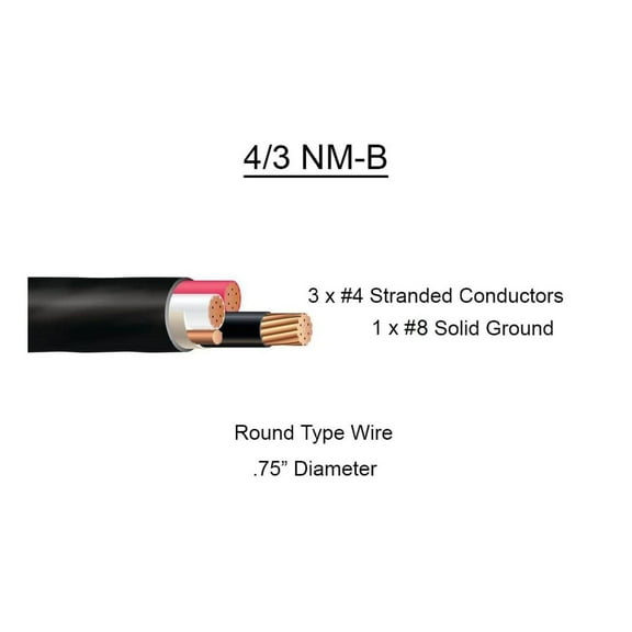 4/3 NM-B x 15' Non-Metallic Electrical Cable