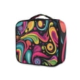 thumbnail image 2 of Makeup Train Case with Adjustable Dividers,Cosmetic Bag Portable Portability Bag Case Gifts Abstract Vector Colorful Swirl, 2 of 8