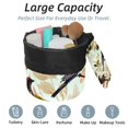 thumbnail image 2 of PhooArto Travel Cosmetic Bags Barrel Makeup Bag, Multifunctional Toiletry Bucket Bags Round Organizer Storage Pocket, Tropical Green Leaves Birds, 2 of 6