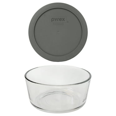 Pyrex (1) 7201 4-Cup Glass Bowl & (1) 7201-PC Puddle Gray Lid