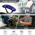 thumbnail image 4 of SCRAWLGOD Soft Computer Chair Cover with Armrest Covers 3 Pieces Crease Resistant Boss Chair Protector Stretchable High Back Chair Slipcover, Glowing Jellyfish Stars Violet, S, 4 of 7