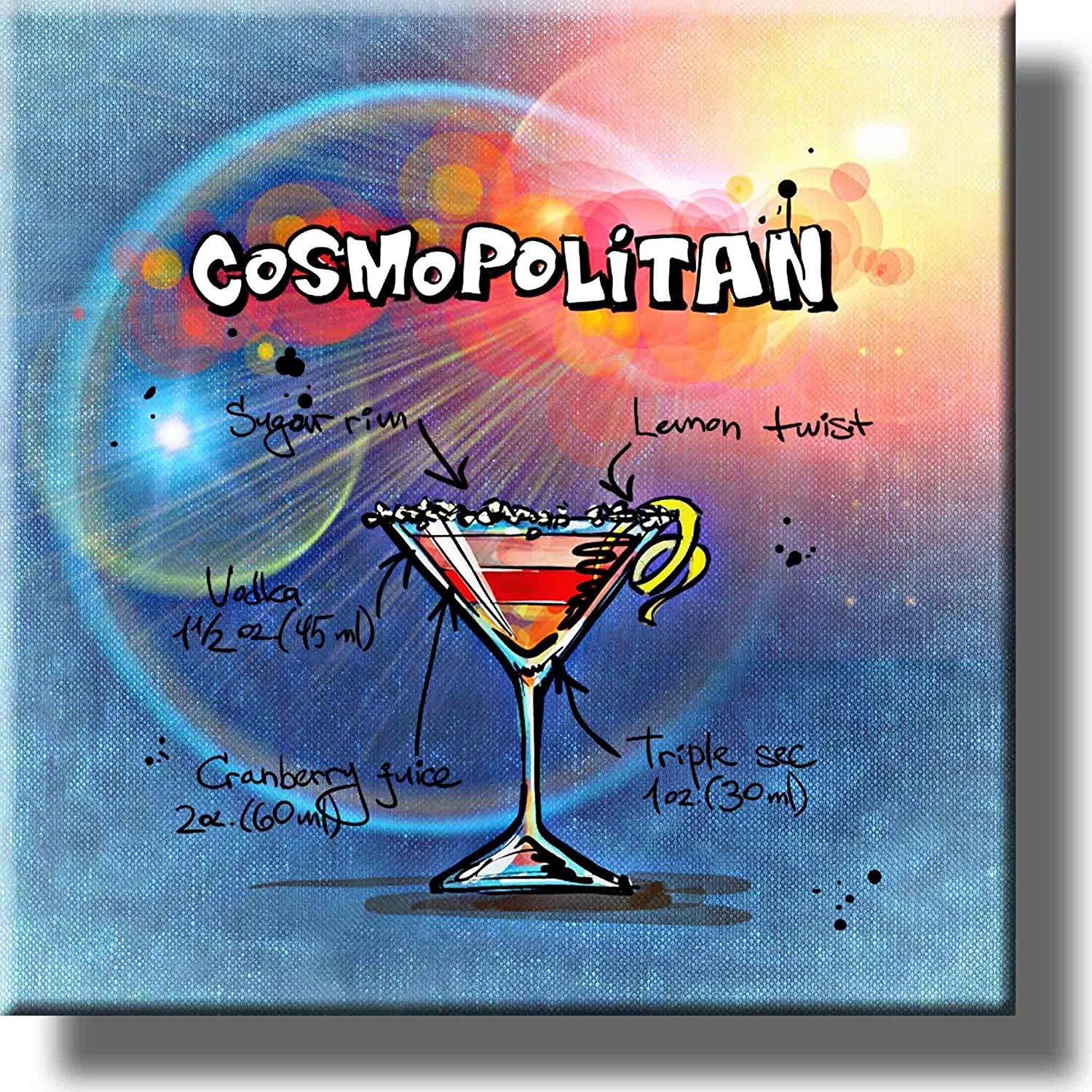 Cosmopolitan Cocktail Recipe Drink Picture On Stretched Canvas Wall Art Decor Ready To Hang Walmart Com Walmart Com