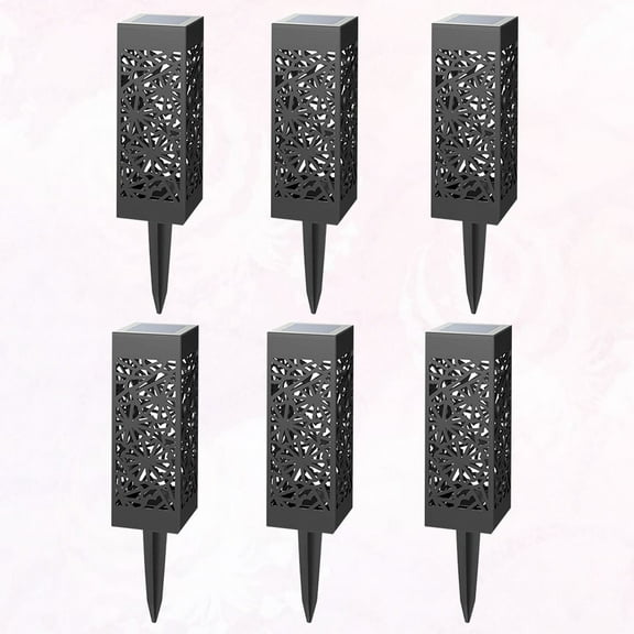 OUNONA Outdoor Solar Light Ground Plug Light Black for Garden Decor 6Pcs