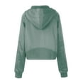 thumbnail image 7 of QUYUON Crop Sweatshirts for Women Lightweight Long Sleeve Cropped Zip up Hoodie with Pockets Drawstring Full Zip Thin Hooded Jackets Women's Casual Workout Long Sleeve Crop Tops Green XL, 7 of 7