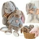 thumbnail image 2 of Lindo conejito de peluche de orejas grandes, animales de peluche de dibujos animados, conejo que usa suéter, almohada suave para dormir para bebé, regalo de cumpleaños para niña, 2 of 5