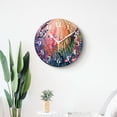 thumbnail image 4 of 14 Inch Wall Clock Battery Operated Silent Clock Decorative for Office, Kitchen, Outdoor, Living Room，Sunset Meadow Vibrant Landscape Delicate, 4 of 4