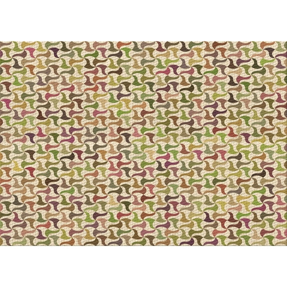 Ahgly Company Indoor Rectangle Patterned Khaki Gold Area Rugs, 7' x 9'