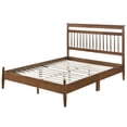 thumbnail image 5 of JERFIT Queen Platform Bed Frame, Transitional Wood Bedroom Furniture with Headboard Footboard in Chestnut, All-in-One Box, No Box Spring Needed, 5 of 8