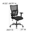 thumbnail image 4 of Flash Furniture HERCULES Series Big & Tall 400 lb. Rated Black Mesh Executive Swivel Ergonomic Office Chair with Adjustable Arms, 4 of 13