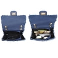thumbnail image 3 of MKP - Bolsas de hombro pequeñas para mujer, acolchadas, cruzadas, vaqueros, desgastadas, de noche, con correa de cadena, Azul mezclilla, 10W x 8H x 3.5D, 3 of 5