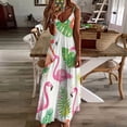 thumbnail image 3 of Flamingo Pattern Design Sleeveless Dress Woman Fashion Long Dresses Women's Summer Suit Dress 2025, 3 of 7